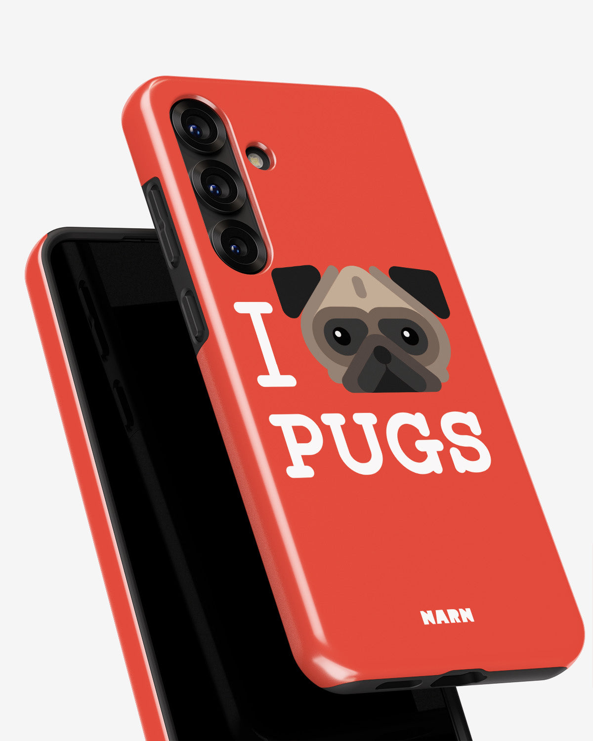 Samsung Galaxy A55 5G Tough Case – I Love Pugs - View 4