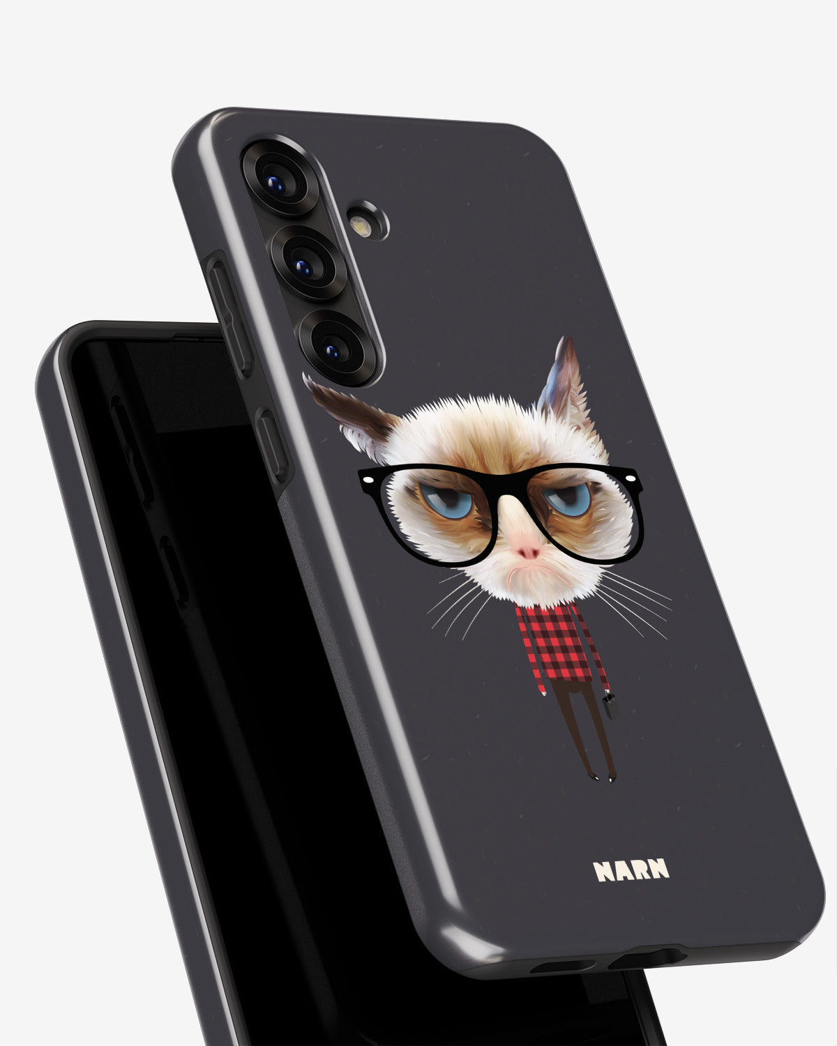 Samsung Galaxy A55 5G Tough Case – Hipster Cat - View 4
