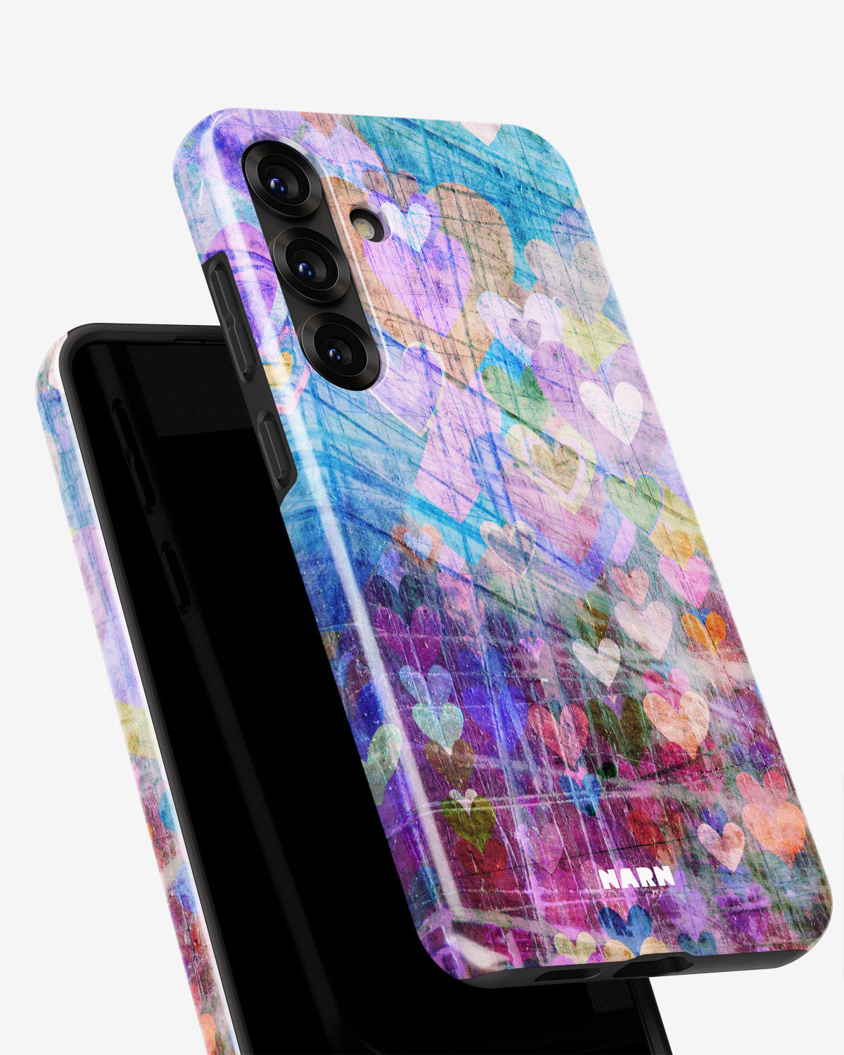 Samsung Galaxy A55 5G Tough Case – Purple Hearts - View 4