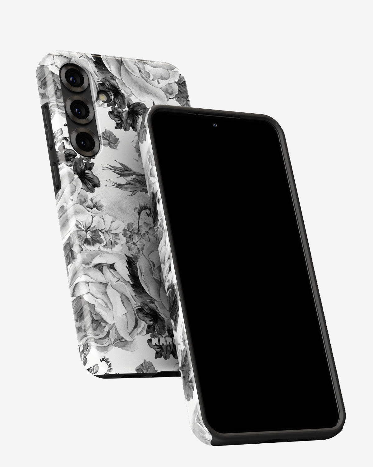 Samsung Galaxy A55 5G Tough Case – Black & White Bloom - View 5