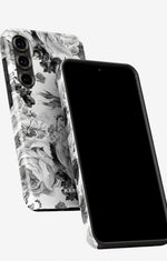 Samsung Galaxy A55 5G Tough Case – Black & White Bloom - View 5
