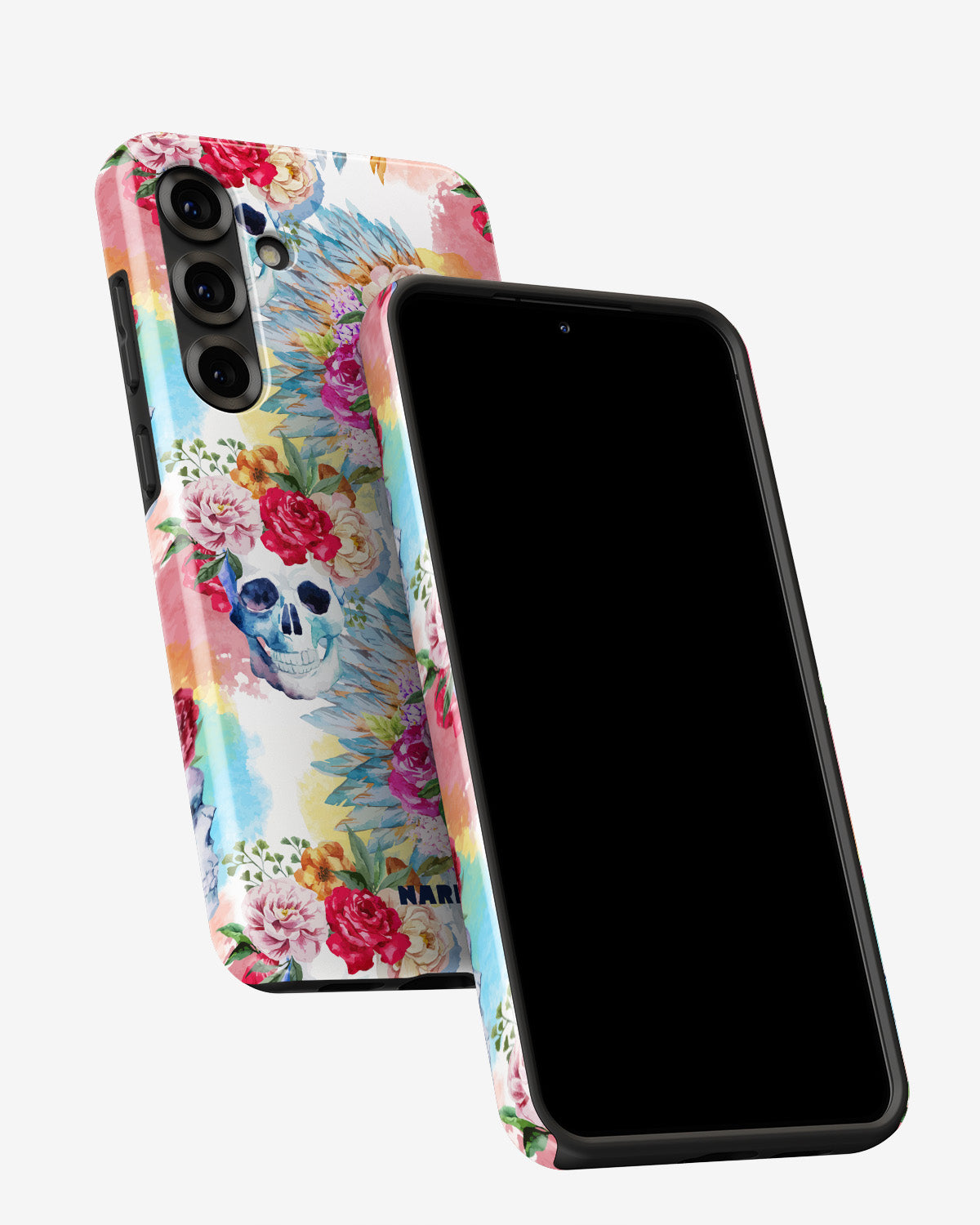 Samsung Galaxy A55 5G Tough Case – Flowered Skulls - View 5