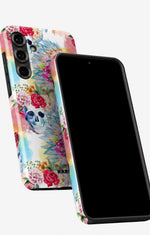 Samsung Galaxy A55 5G Tough Case – Flowered Skulls - View 5
