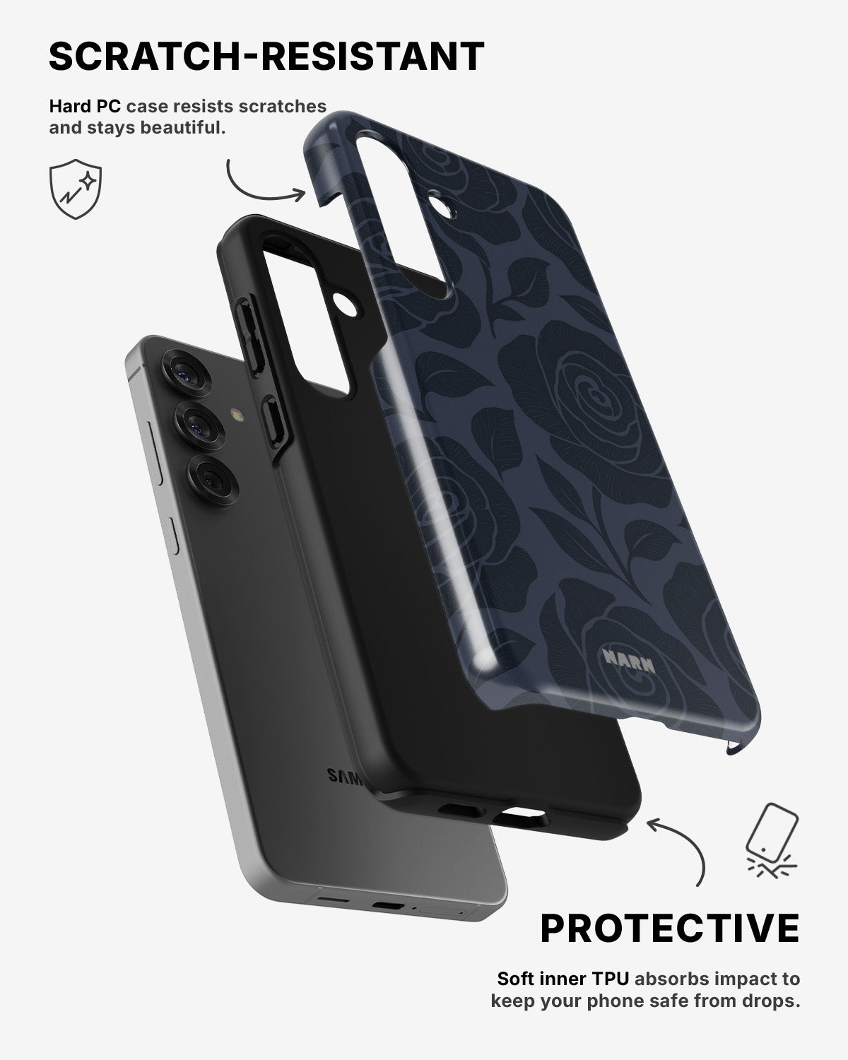Samsung Galaxy A54 5G Tough Case – Midnight Rose - View 2