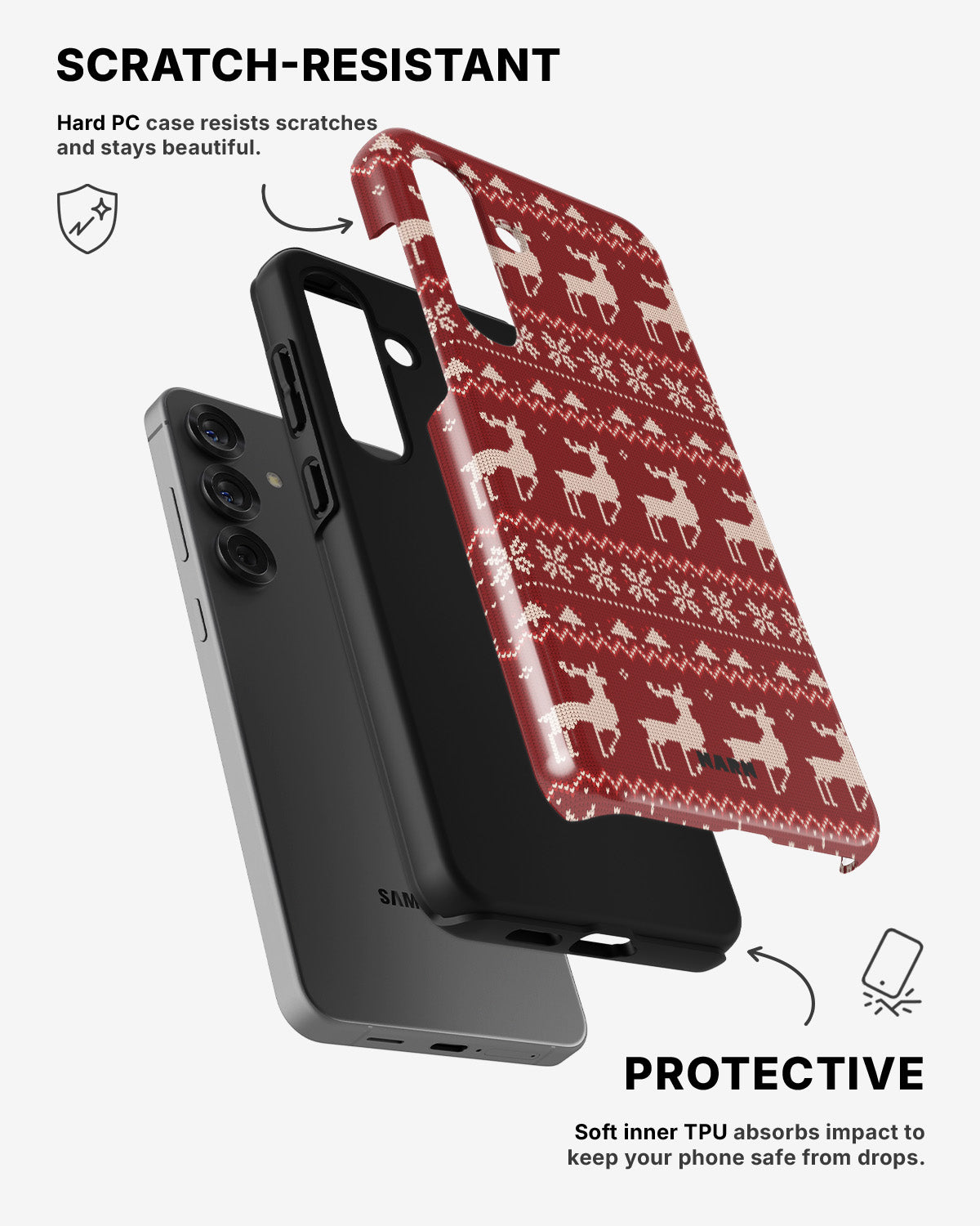 Samsung Galaxy A54 5G Tough Case – Reindeer Knit - View 2