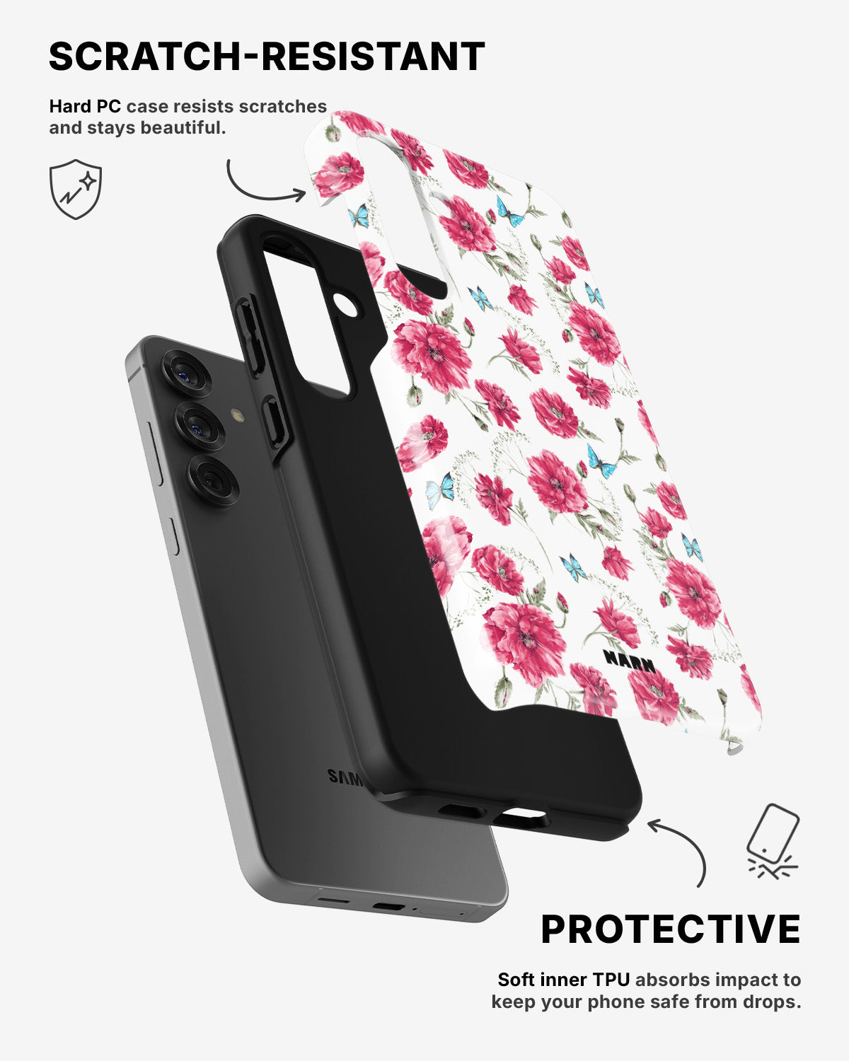 Samsung Galaxy S23 Plus Tough Case – Poppies in Bloom - View 2
