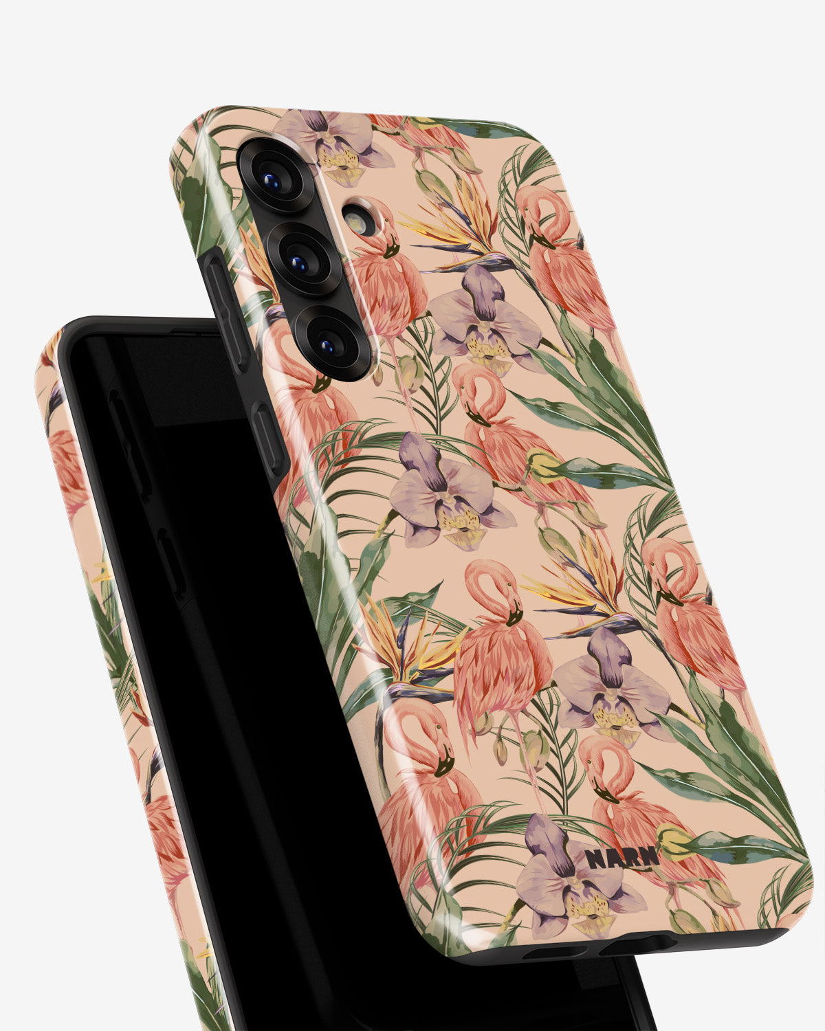 Samsung Galaxy S23 Plus Tough Case – Flamingos & Flowers - View 4