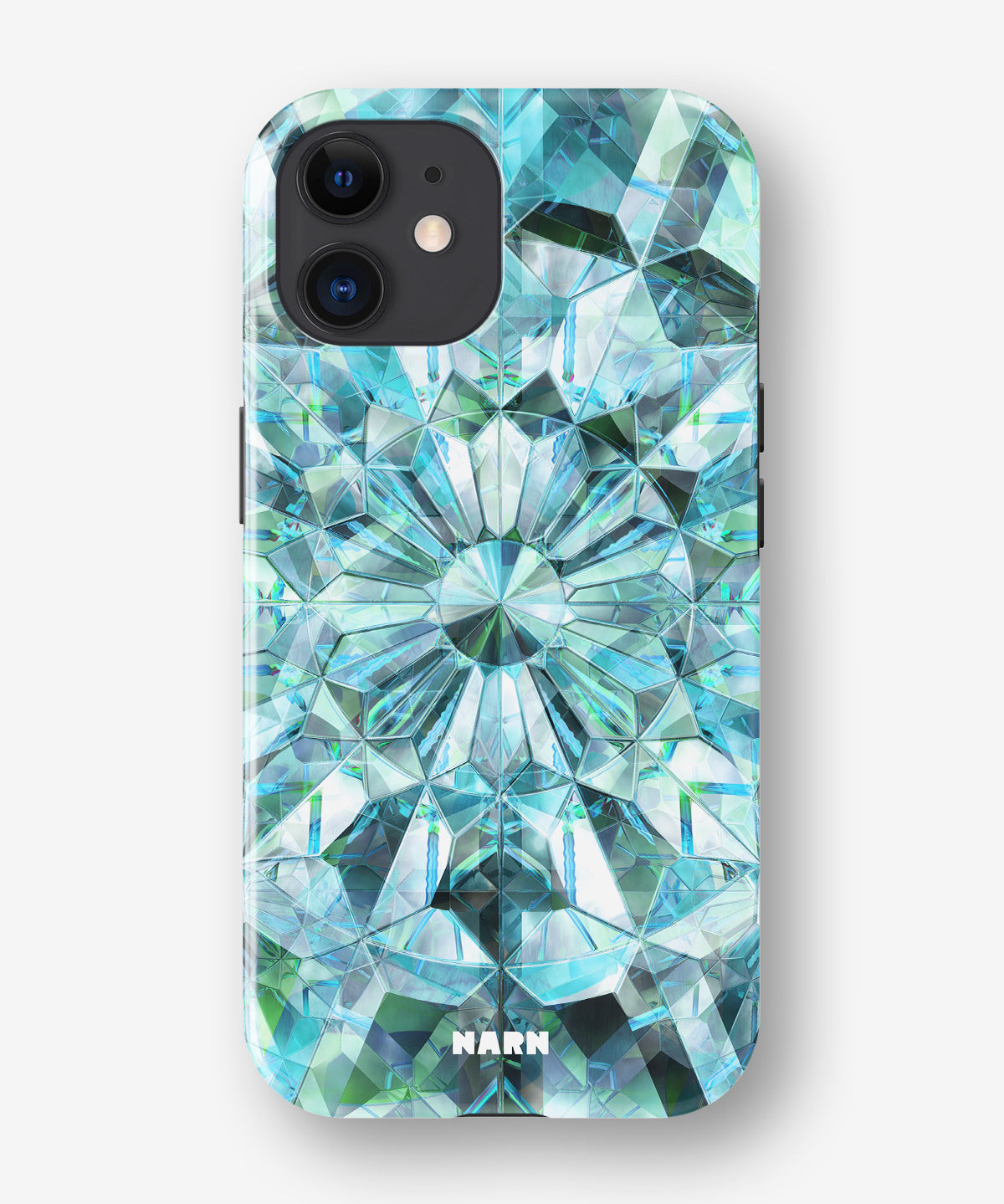 iPhone 12 Mini Tough Case – Green Crystals - View 1