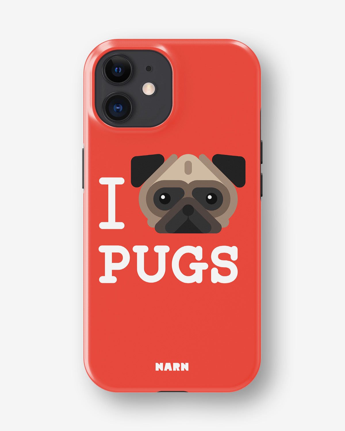 iPhone 12 Mini Tough Case – I Love Pugs - View 1