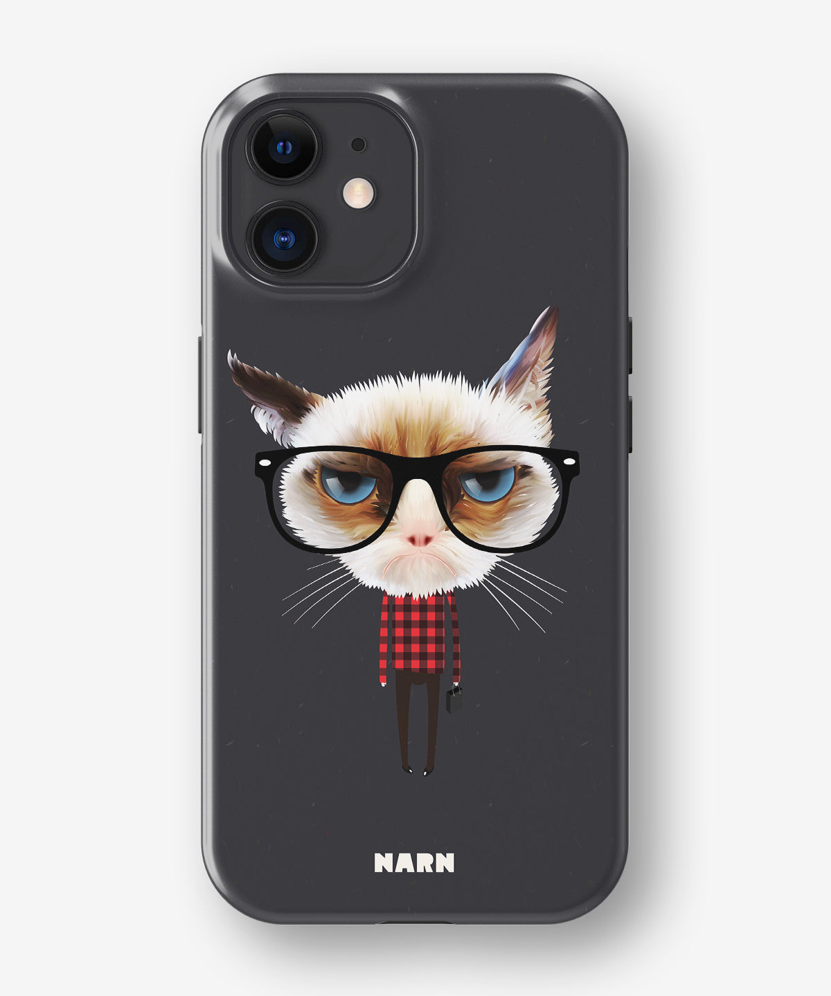 iPhone 12 Mini Tough Case – Hipster Cat - View 1
