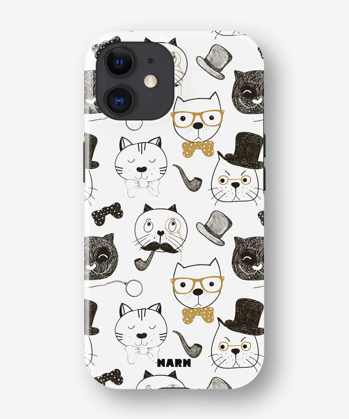 iPhone 12 Mini Tough Case – Cartoon Cats - View 1