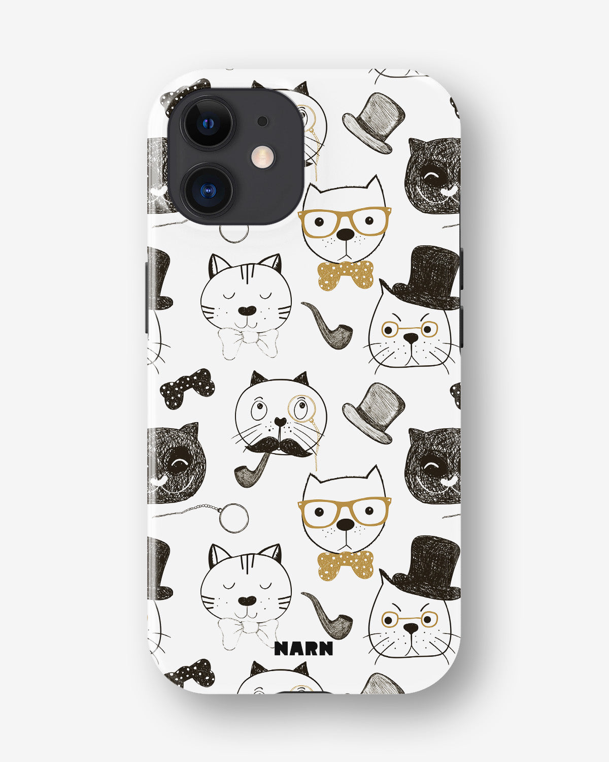 iPhone 12 Mini Tough Case – Cartoon Cats - View 1