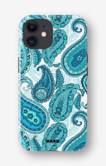 iPhone 12 Mini Tough Case – Turquoise Paisley - View 1