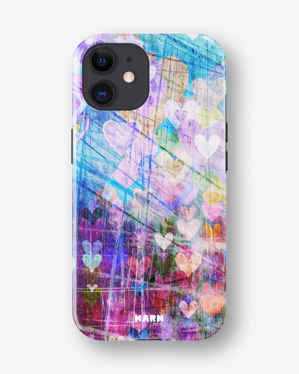 iPhone 12 Mini Tough Case – Purple Hearts - View 1