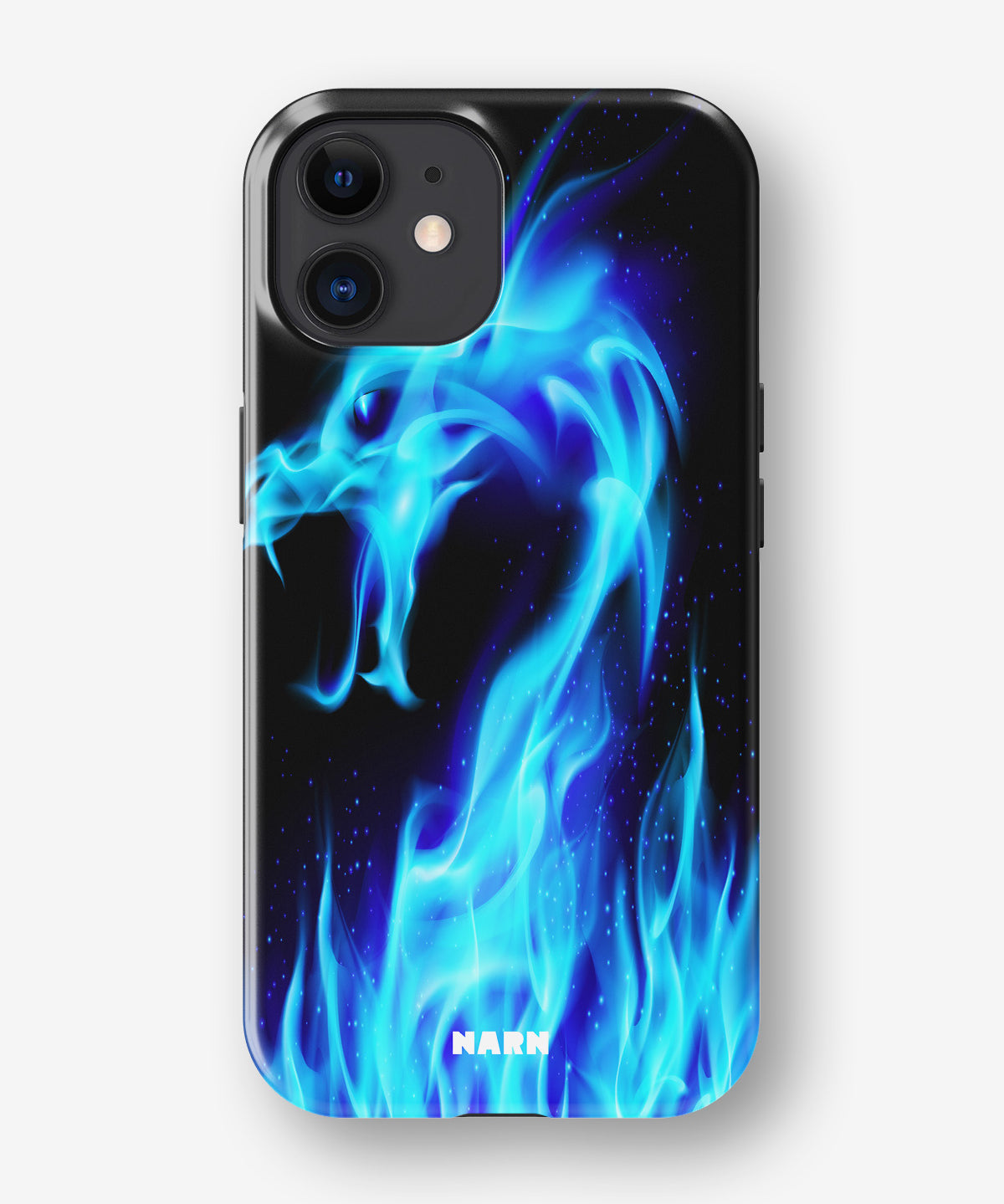 iPhone 12 Mini Tough Case – Blue Flames Dragon - View 1