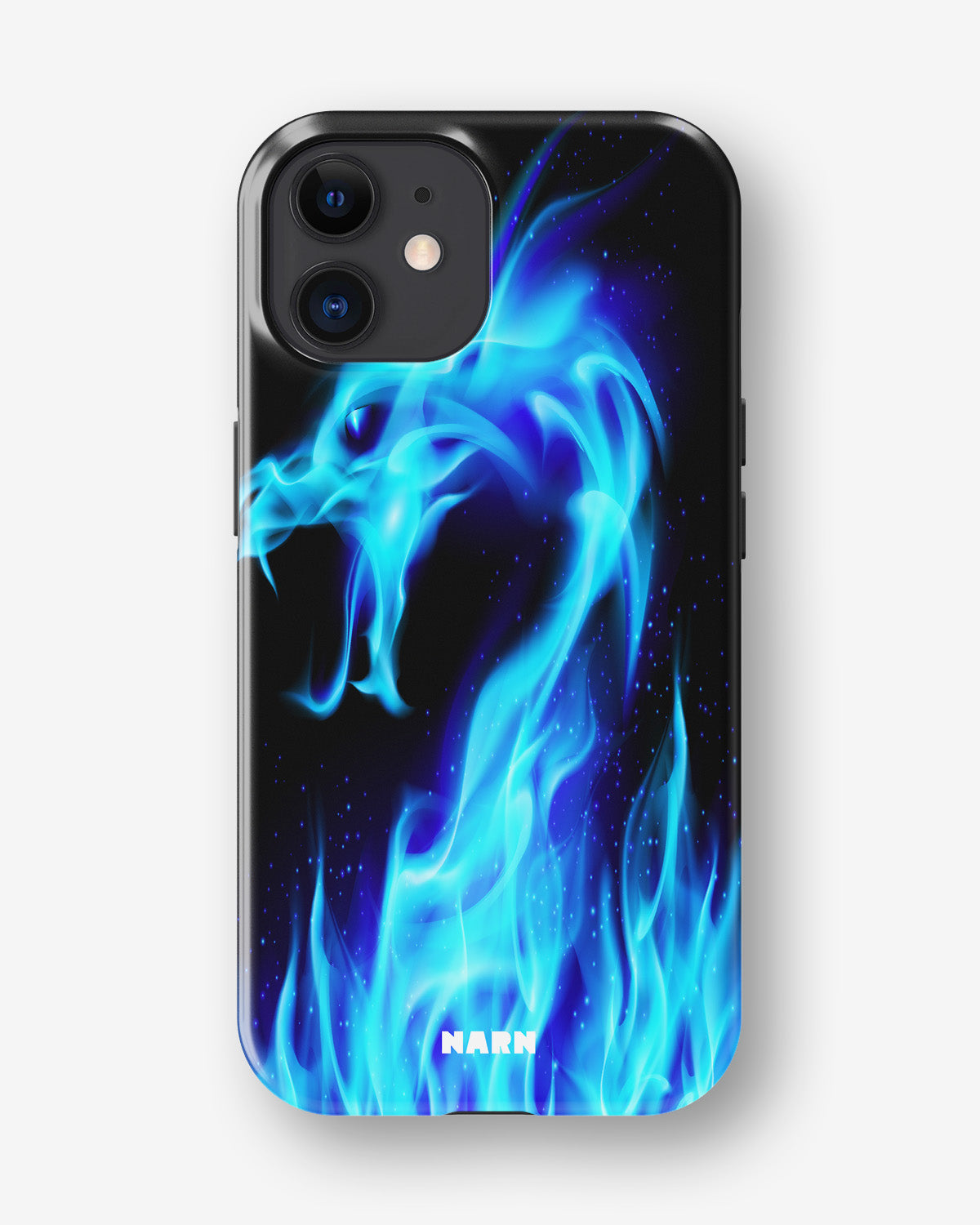 iPhone 12 Mini Tough Case – Blue Flames Dragon - View 1