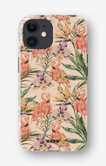 iPhone 12 Mini Tough Case – Flamingos & Flowers - View 1