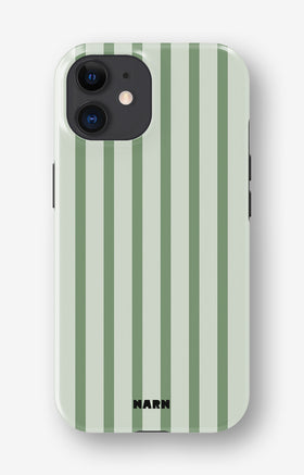 iPhone 12 Mini Tough Case – Sage Stripes - View 1