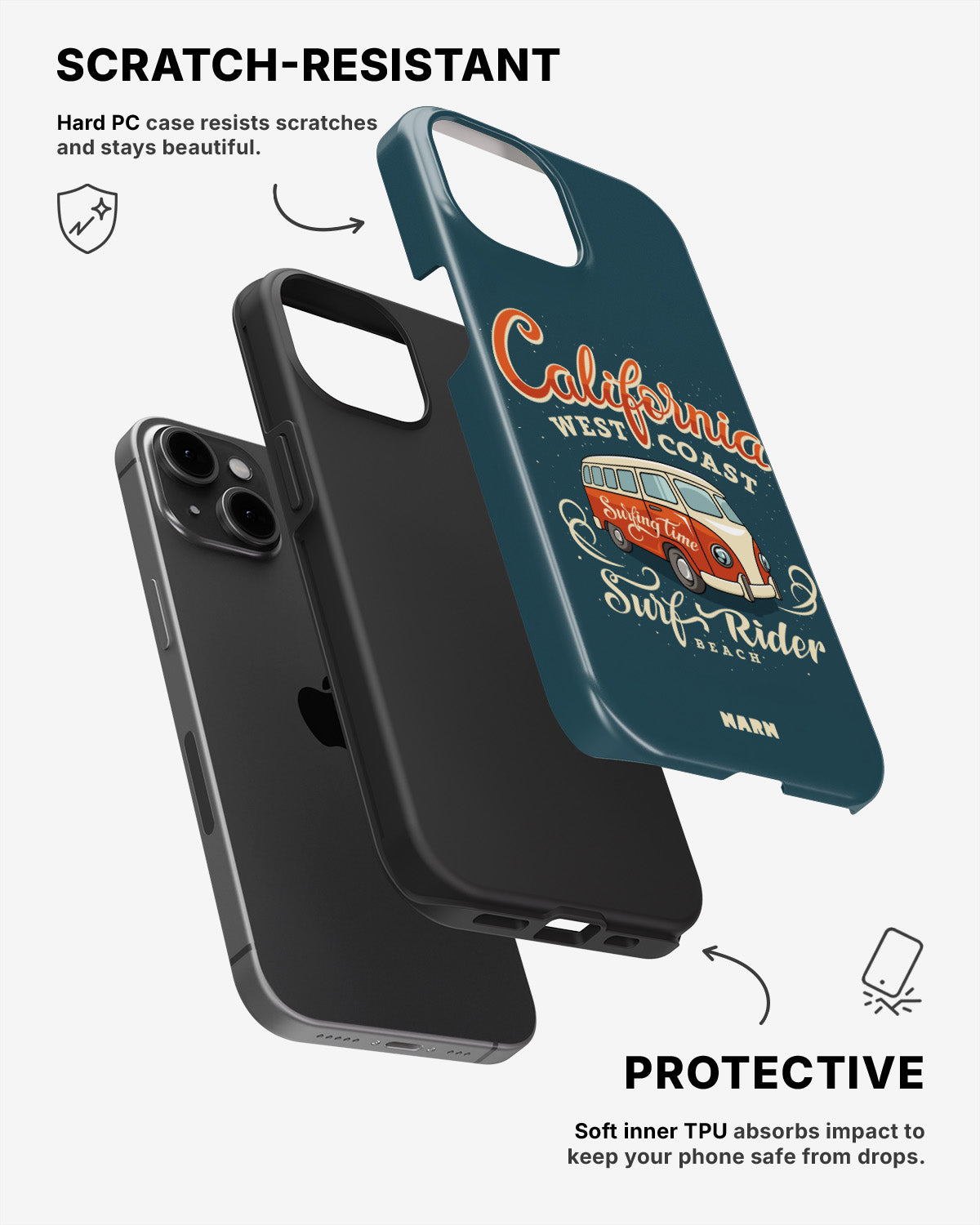 iPhone 12 Mini Tough Case – California Surf - View 2