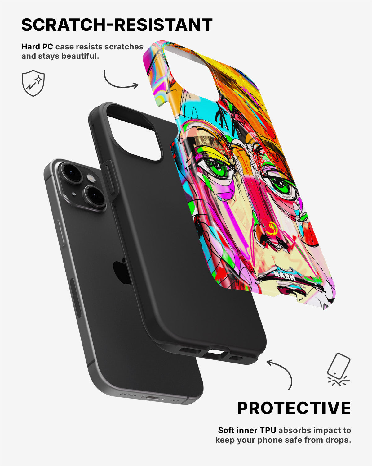 iPhone 12 Mini Tough Case – Abstract Portrait - View 2