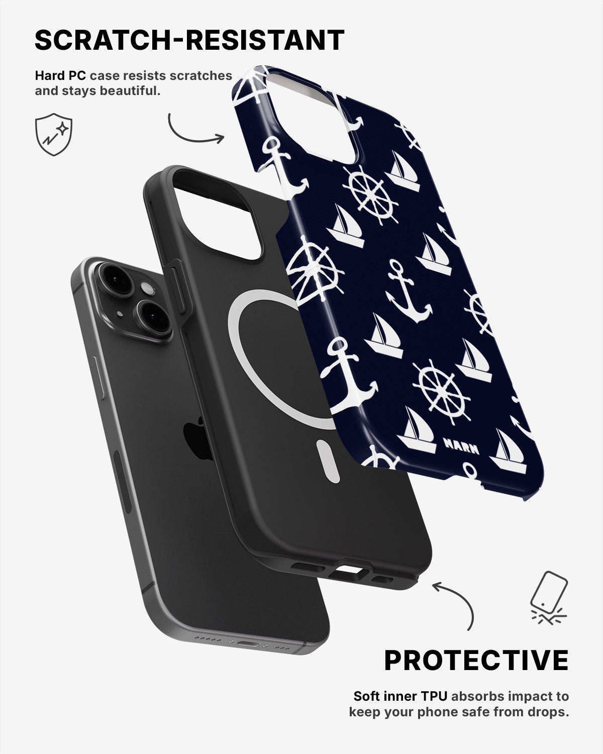 iPhone 12 Mini Tough Case – Deep Blue Voyage - View 2