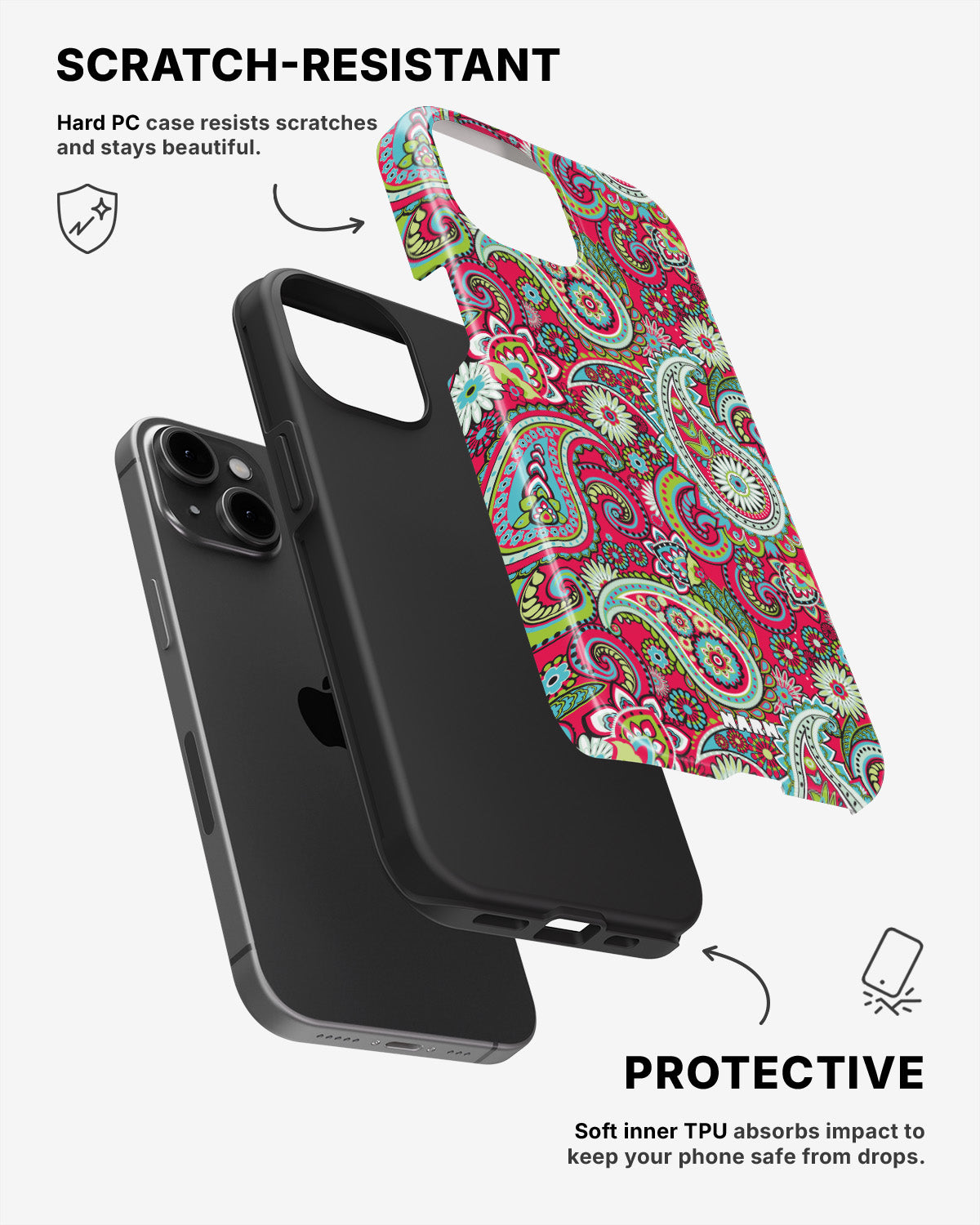 iPhone 12 Mini Tough Case – Paisley Paradise - View 2