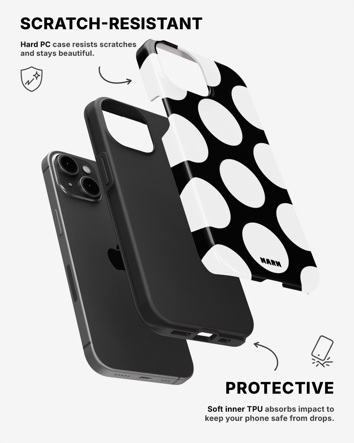 iPhone 12 Mini Tough Case – Bold Dots - View 2
