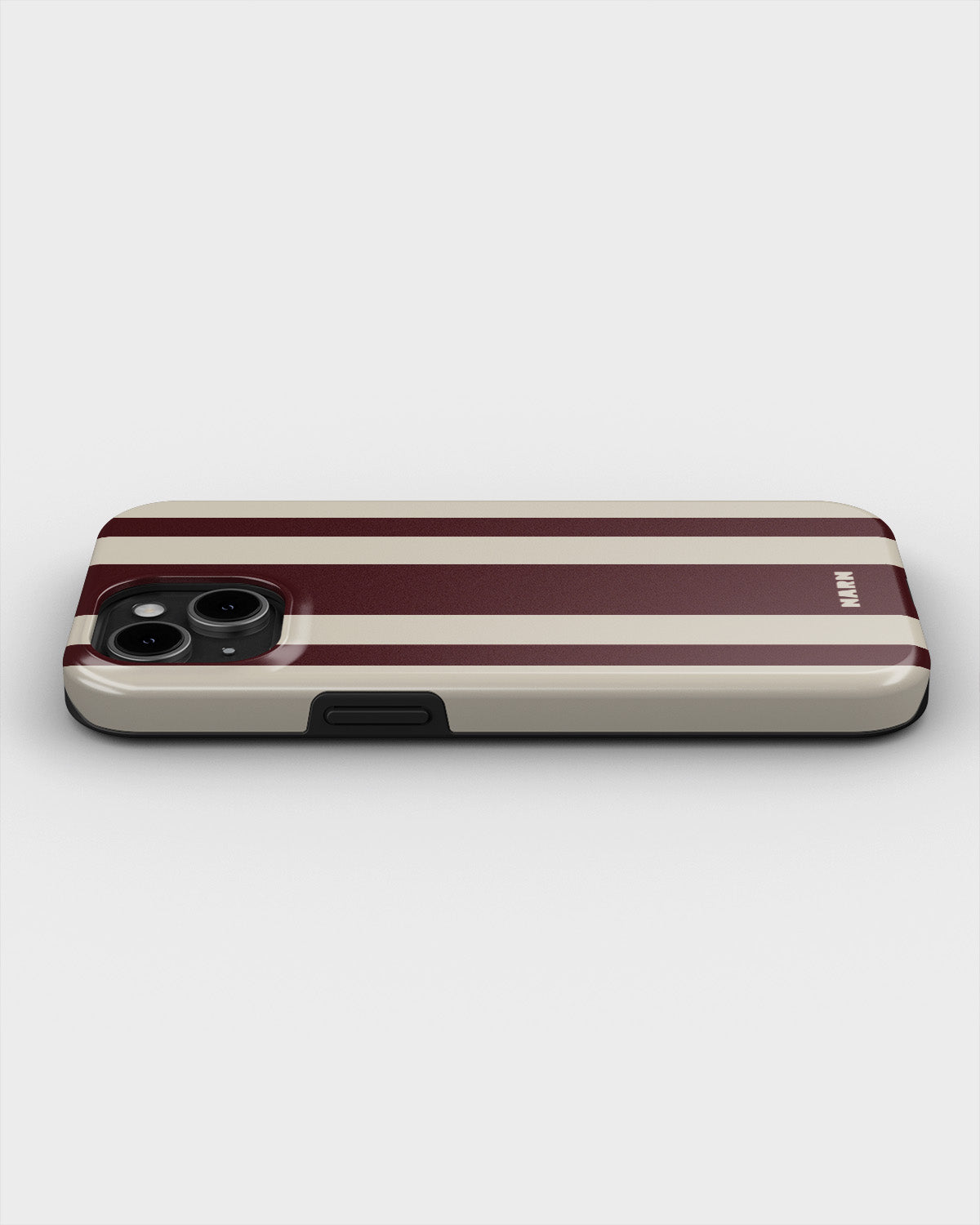 iPhone 12 Mini Tough Case – Bordeaux Stripe - View 3