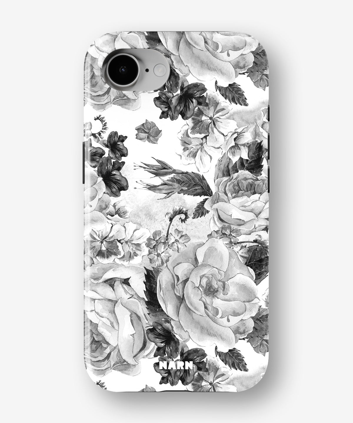 iPhone 17e Tough Case – Black & White Bloom - View 1