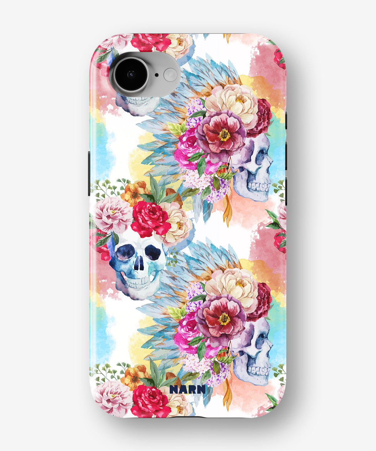 iPhone 17e Tough Case – Flowered Skulls - View 1
