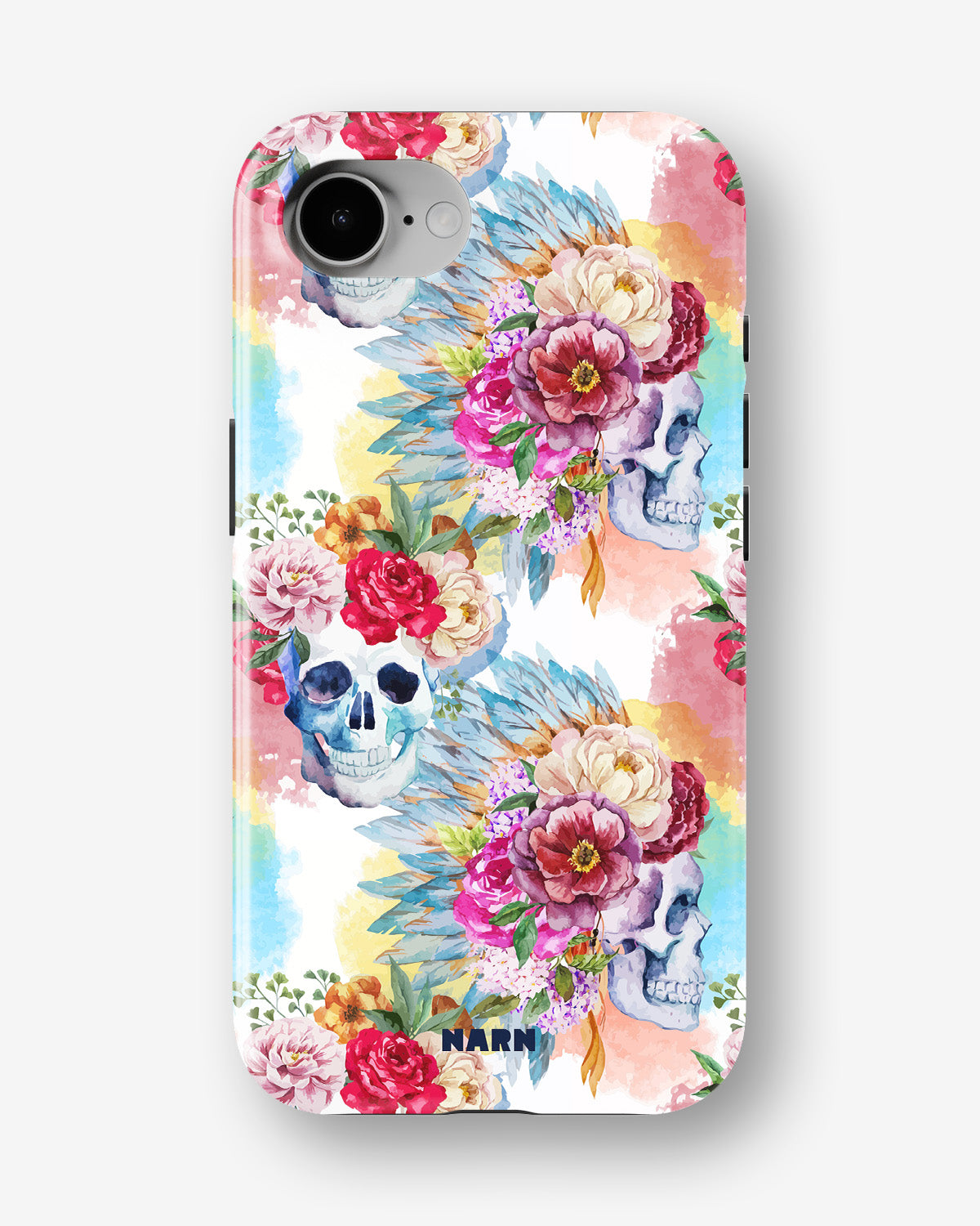 iPhone 17e Tough Case – Flowered Skulls - View 1