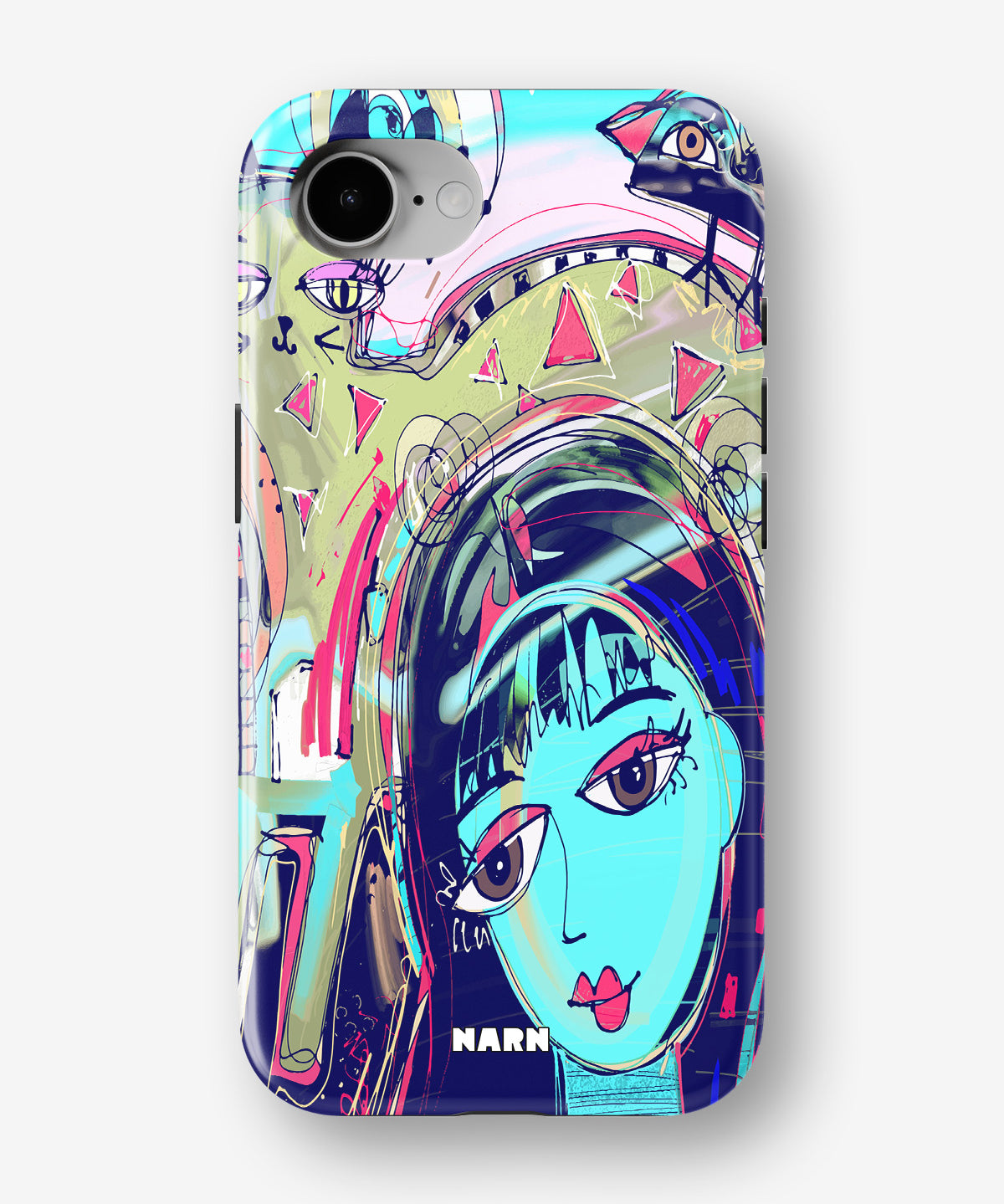 iPhone 17e Tough Case – Abstract Cat - View 1