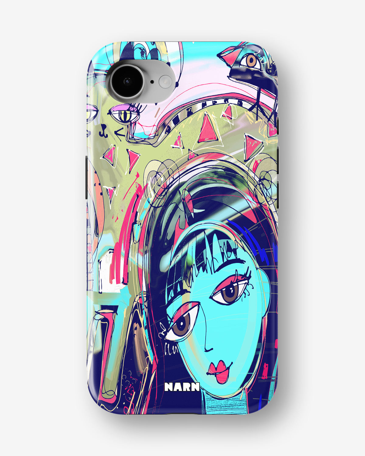 iPhone 17e Tough Case – Abstract Cat - View 1