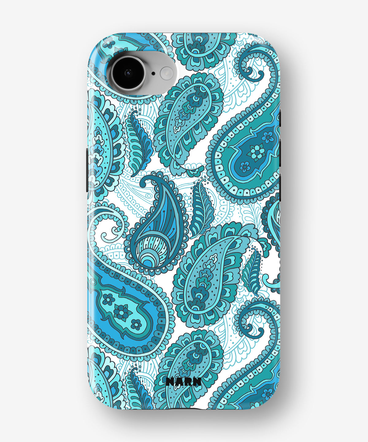 iPhone 17e Tough Case – Turquoise Paisley - View 1