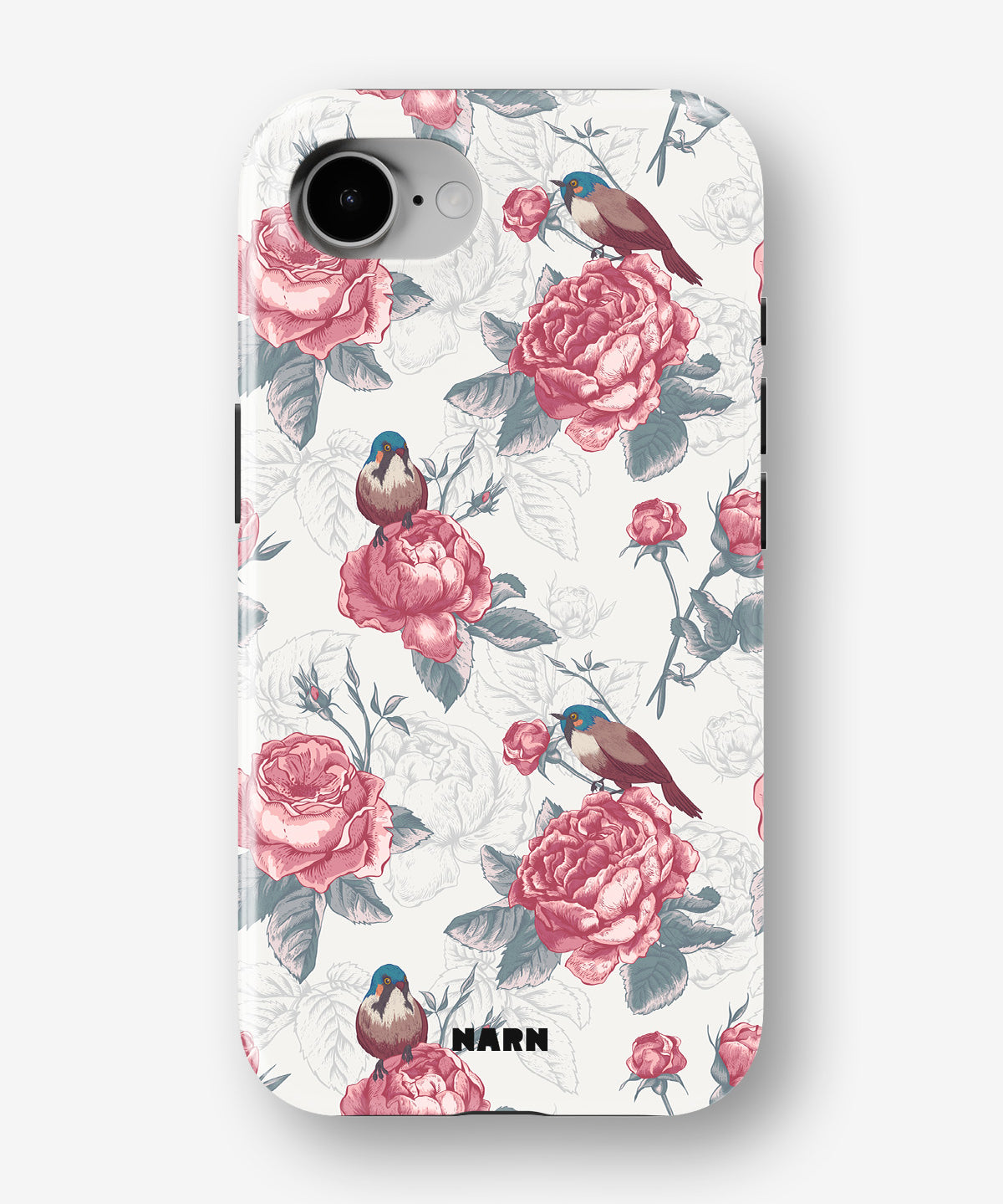 iPhone 17e Tough Case – Birds Among Roses - View 1