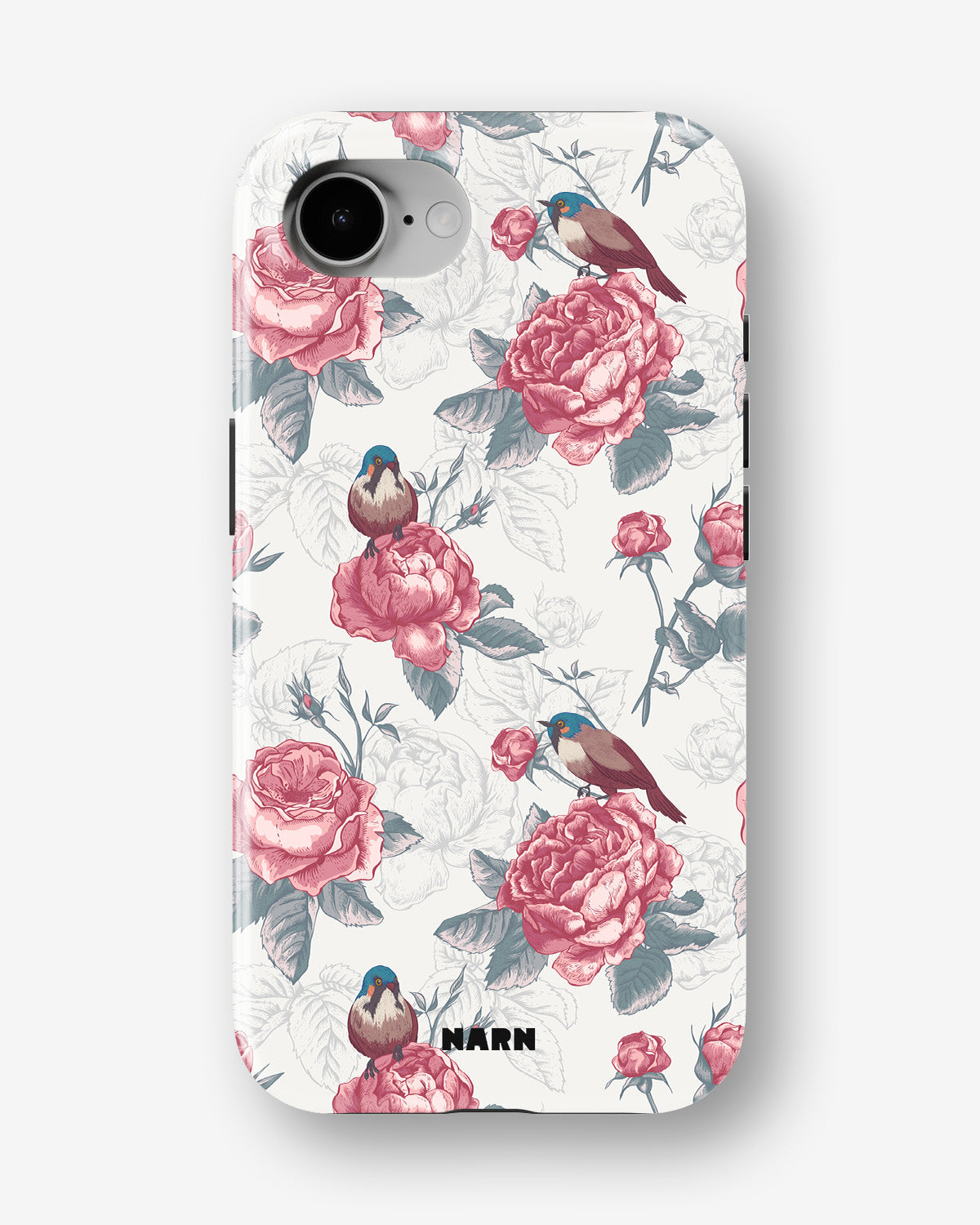 iPhone 17e Tough Case – Birds Among Roses - View 1
