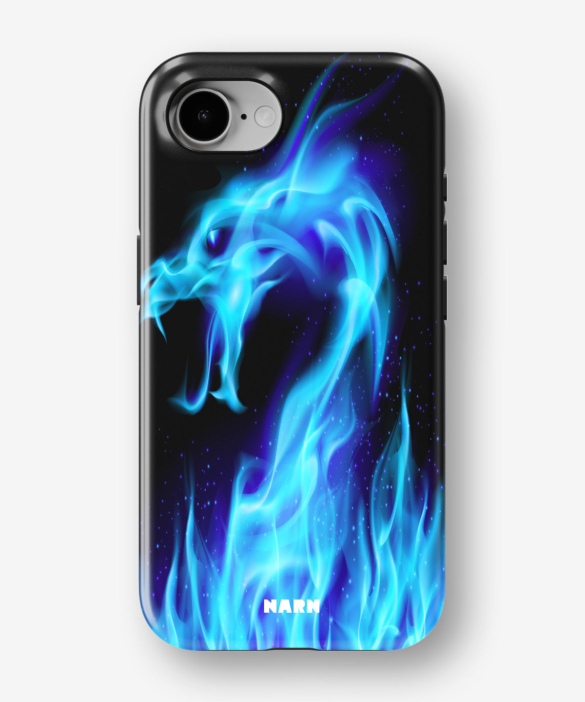 iPhone 17e Tough Case – Blue Flames Dragon - View 1