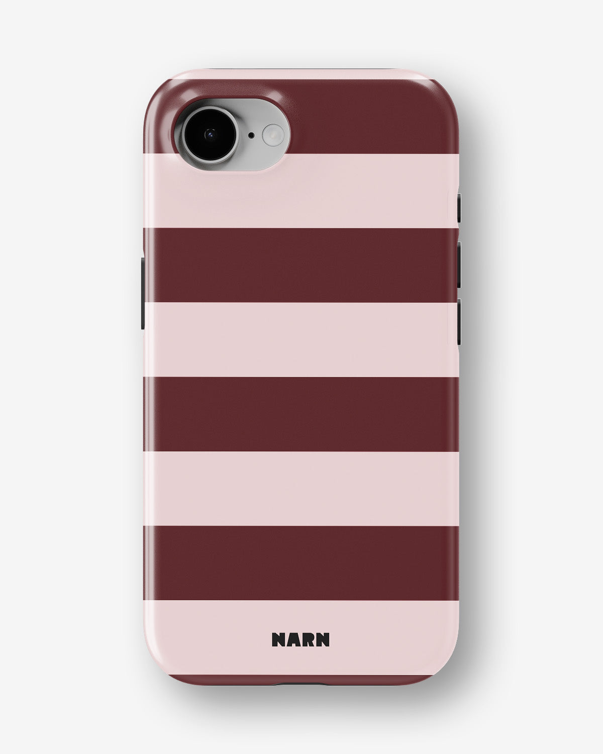 iPhone 17e Tough Case – Cranberry Stripe - View 1