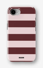iPhone 17e Tough Case – Cranberry Stripe - View 1