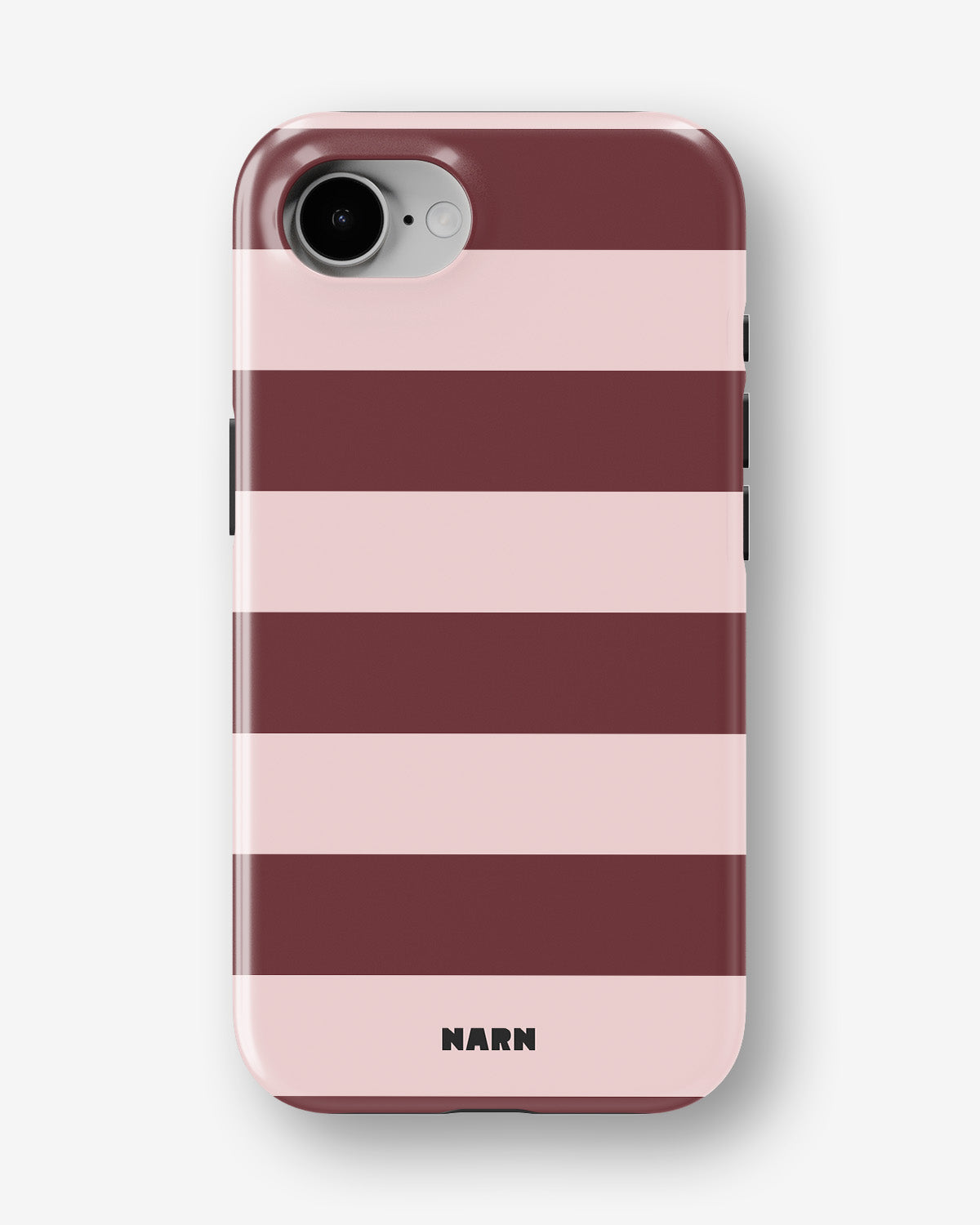 iPhone 17e Tough Case – Cranberry Stripe - View 1