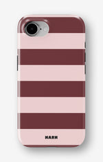 iPhone 17e Tough Case – Cranberry Stripe - View 1