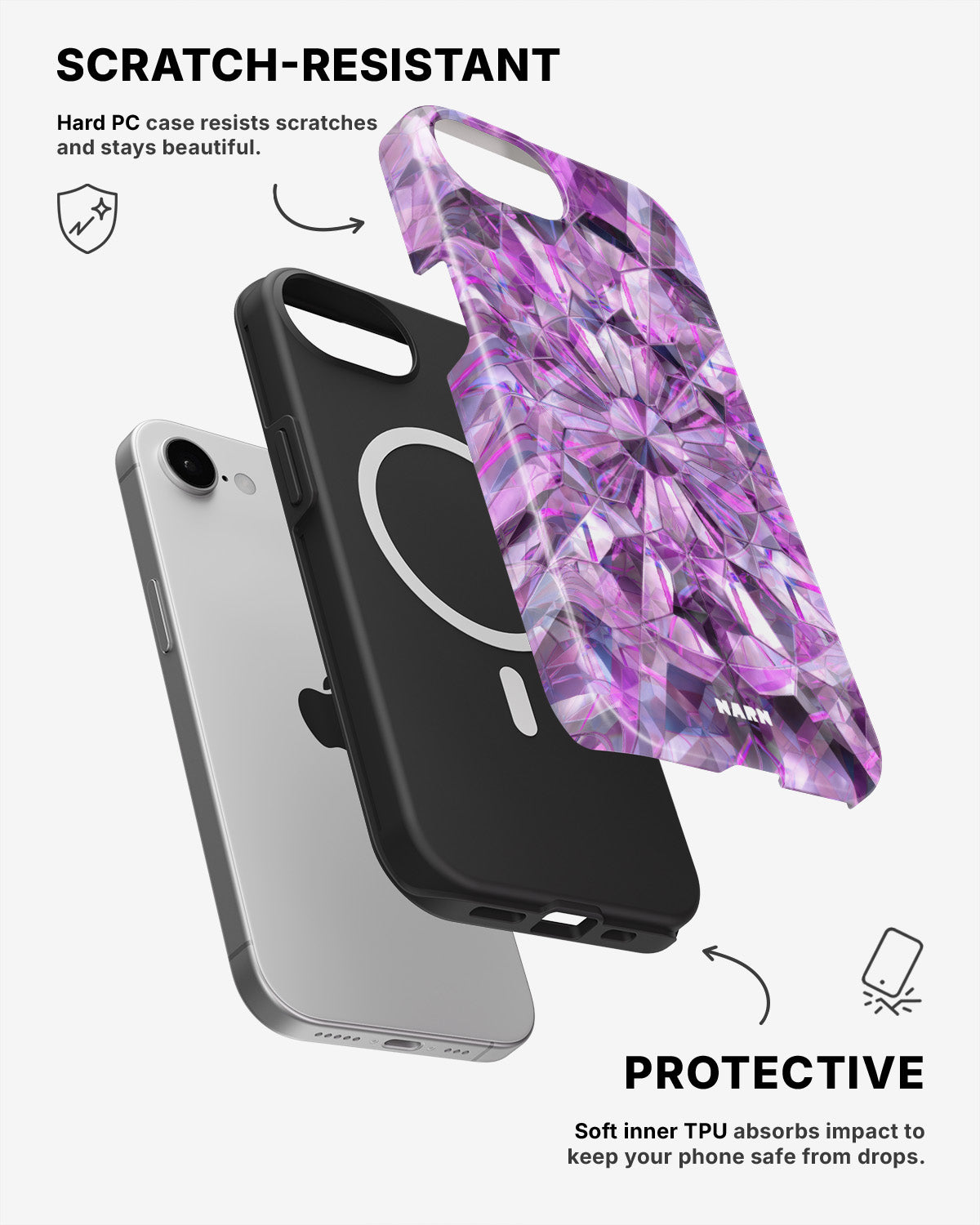 iPhone 17e Tough Case – Lavender Crystals - View 2