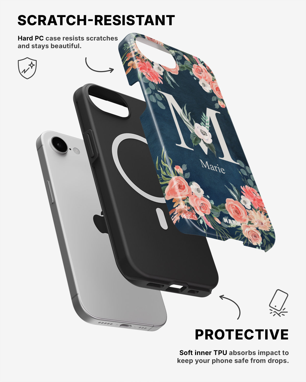 iPhone 17e Tough Case – Custom - Floral - View 2