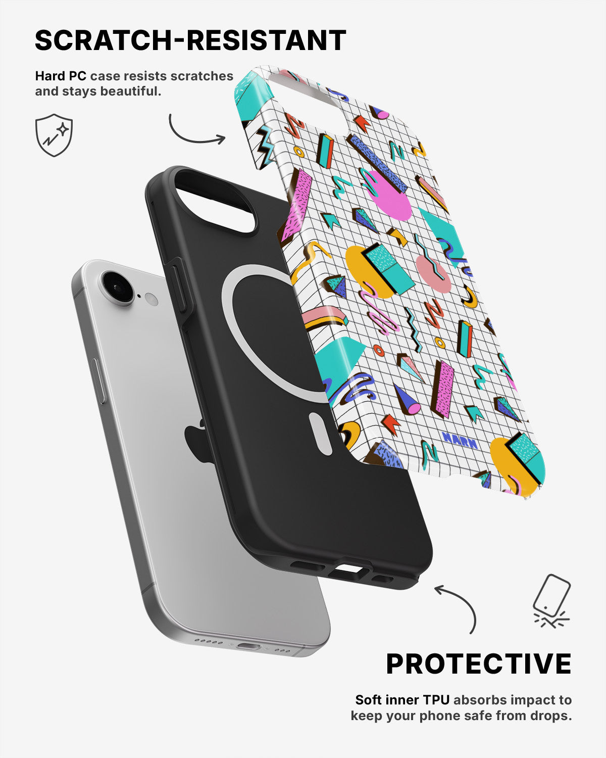 iPhone 17e Tough Case – 80s Memphis - View 2