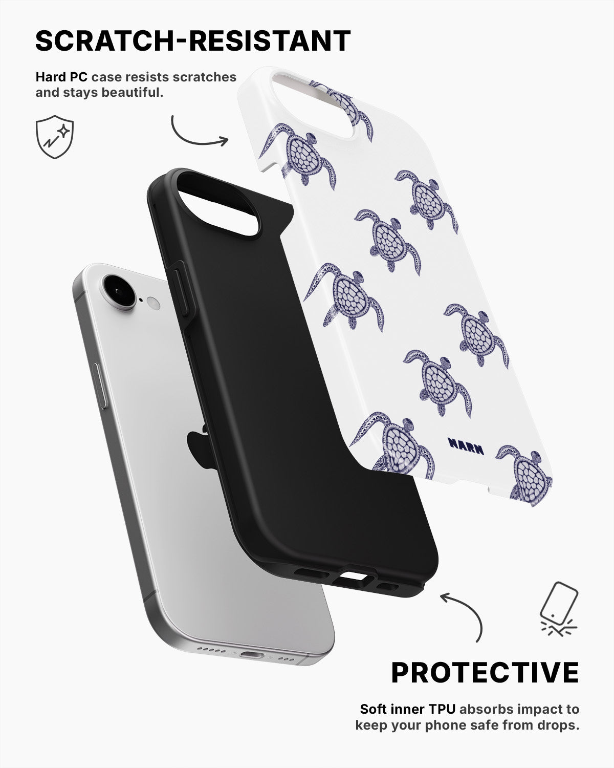 iPhone 17e Tough Case – Blue Turtles - View 2