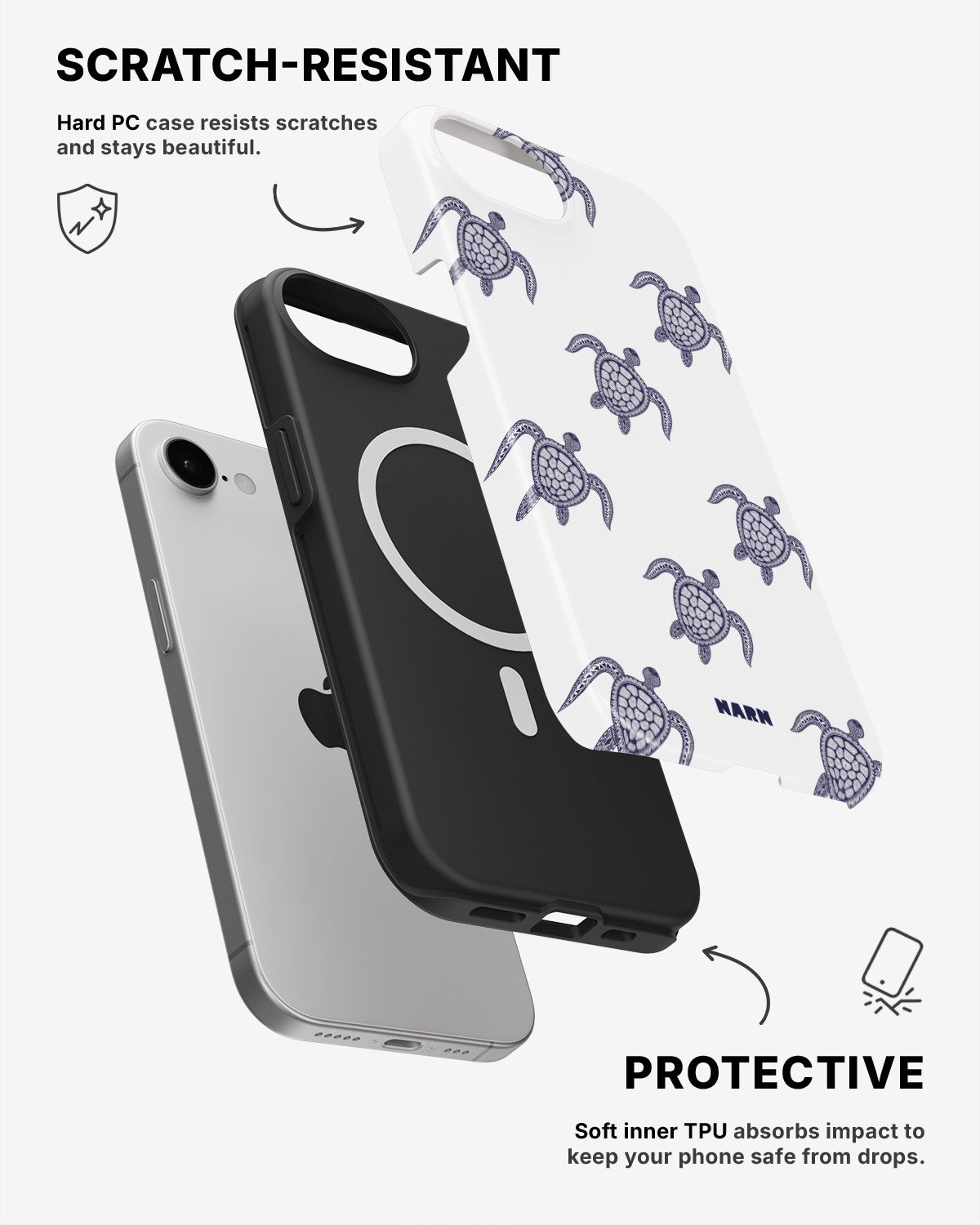 iPhone 17e Tough Case – Blue Turtles - View 2