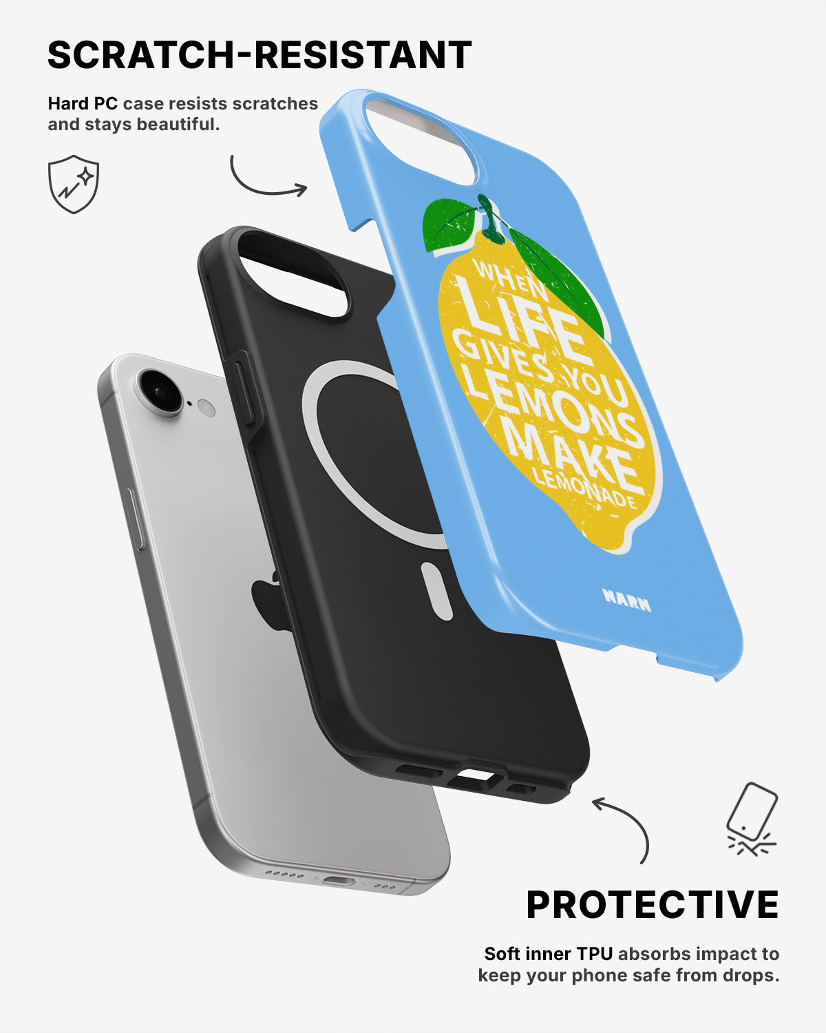 iPhone 17e Tough Case – Lemon Quote - View 2