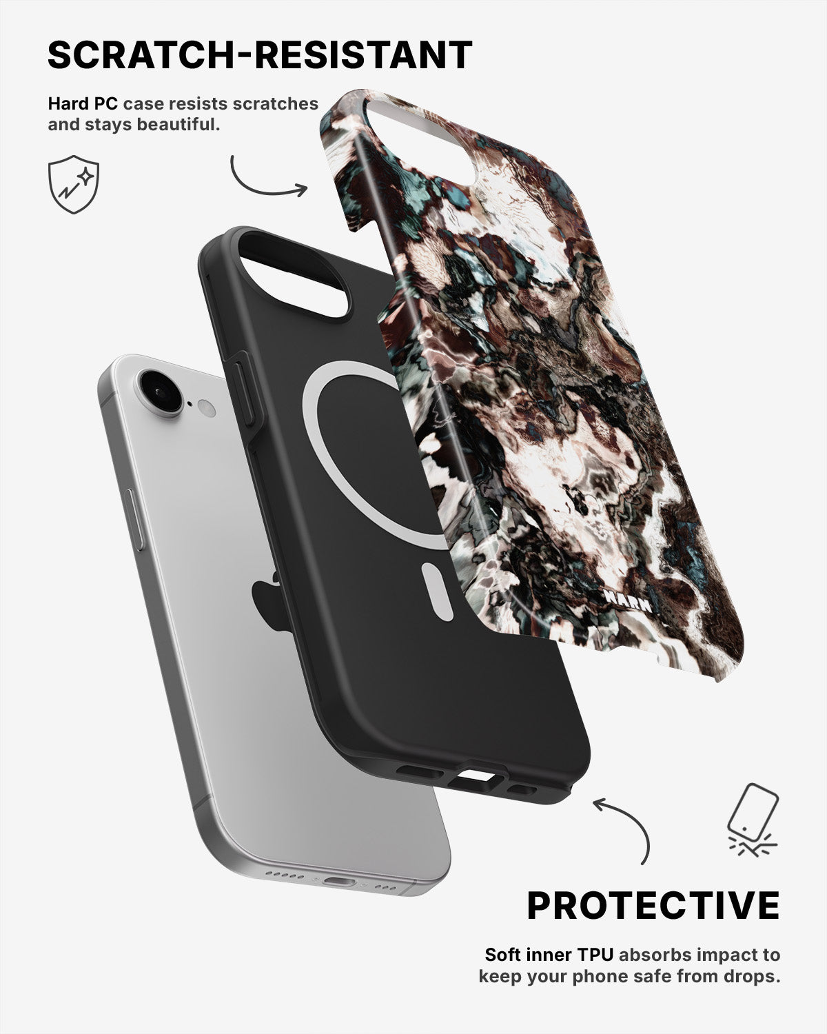 iPhone 17e Tough Case – Marble Brown - View 2