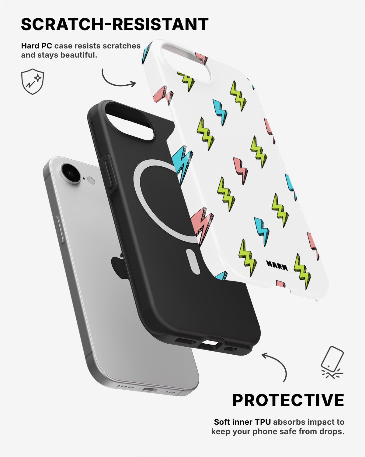 iPhone 17e Tough Case – Lightning Bolts - View 2