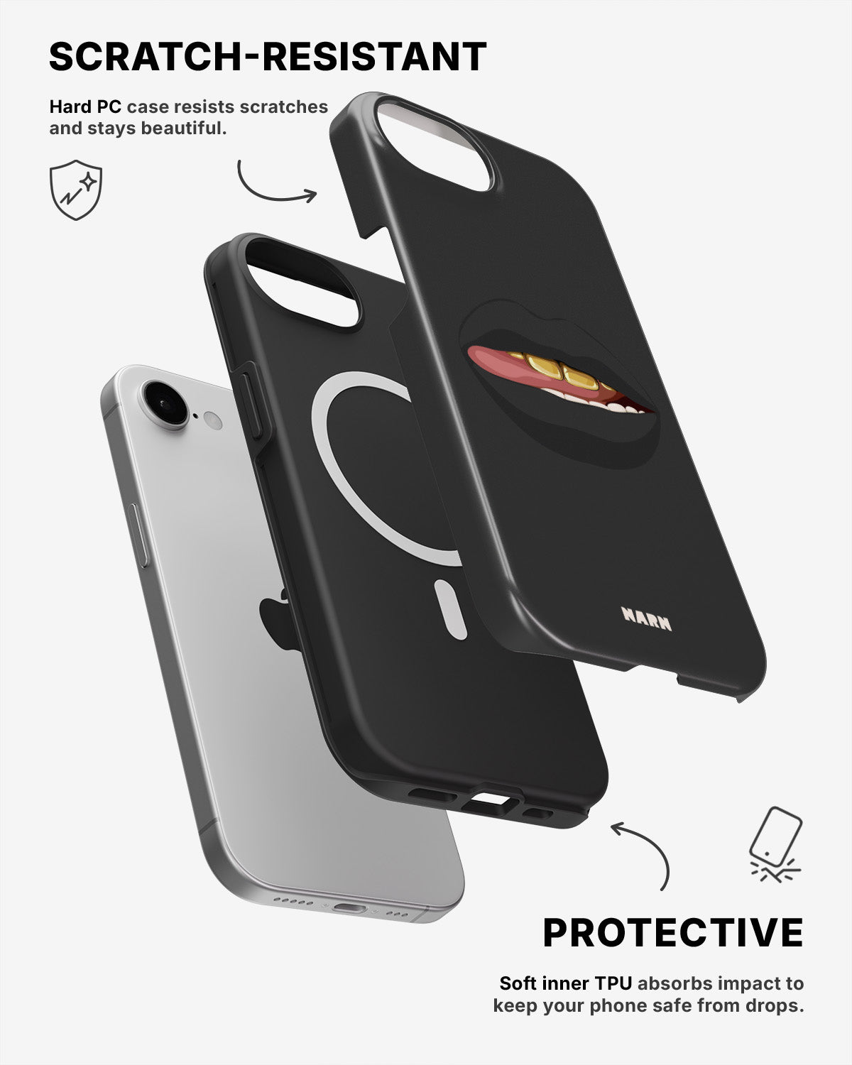iPhone 17e Tough Case – Golden Lips - View 2